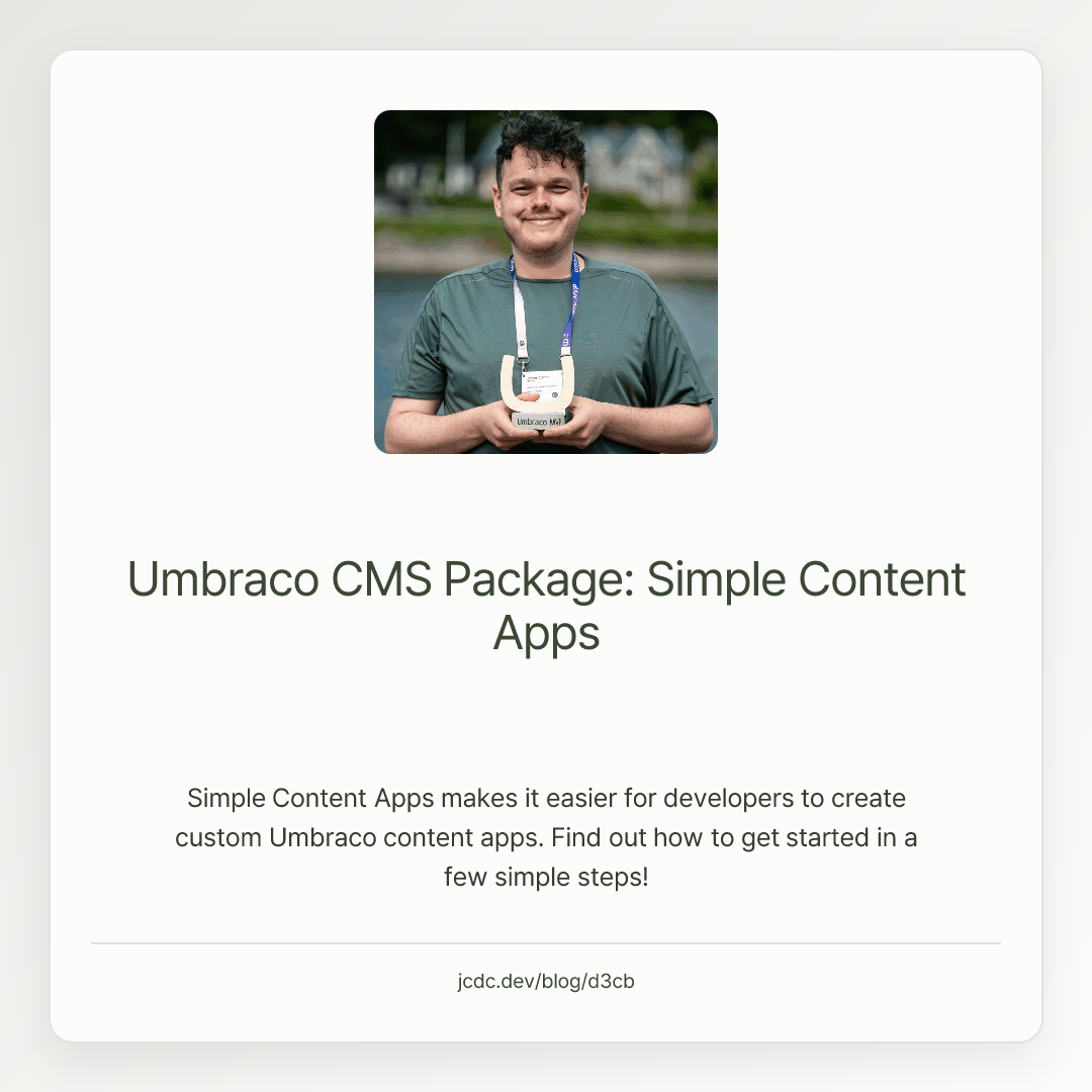 Umbraco CMS Package: Simple Content Apps