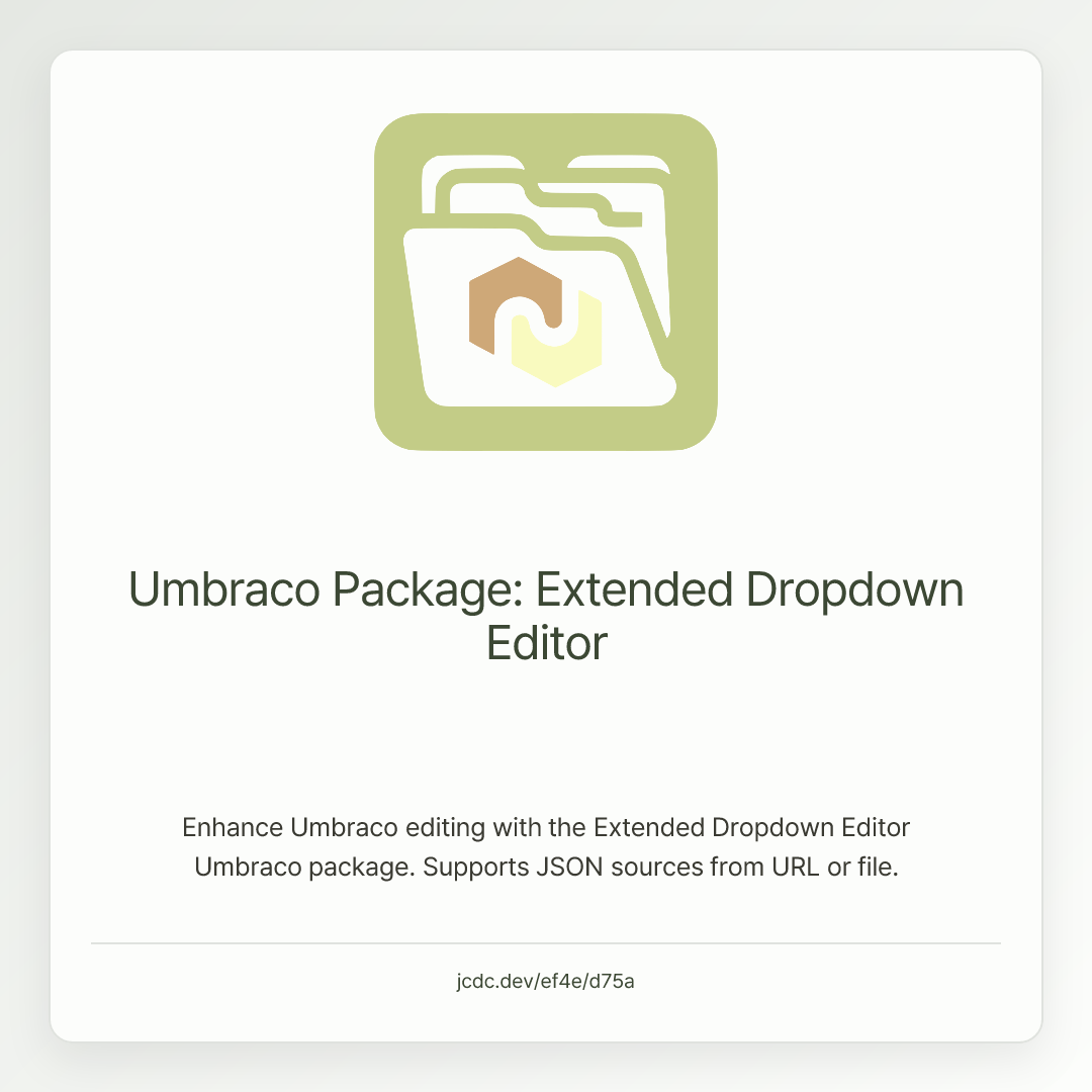 Umbraco Package: Extended Dropdown Editor