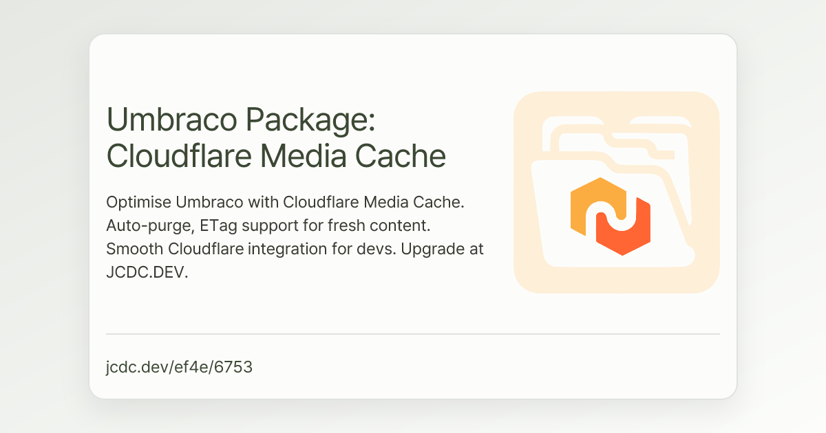 Umbraco Package: Cloudflare Media Cache