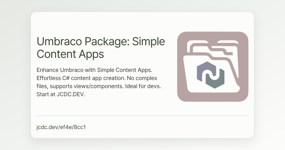 Umbraco Package: Simple Content Apps