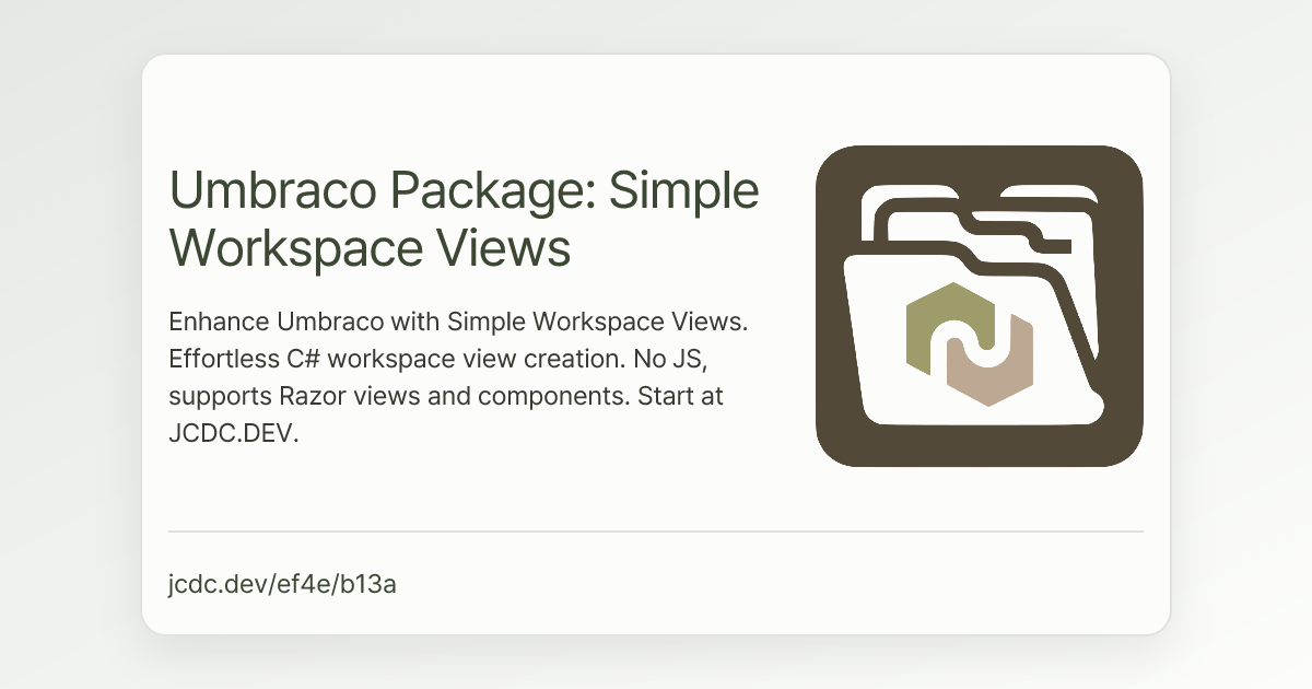 Umbraco Package: Simple Workspace Views